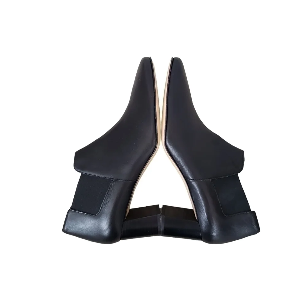 AMALFI by Rangoni Leather Square Toe Heeled Chelsea Boots Narrow Fit - Picture 5 of 16